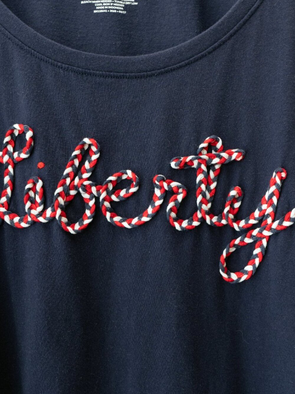 Lane Bryant Womens 14/16 Liberty Graphic Tee Navy Short Sleeve Americana - Picture 3 of 12